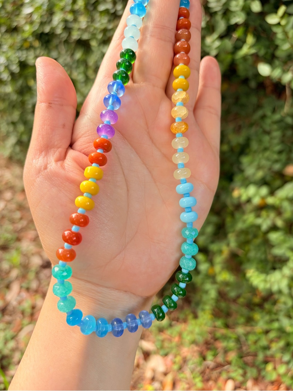 Colorful Multicolor Natural Stone Bead Necklace - Picture 5 of 5